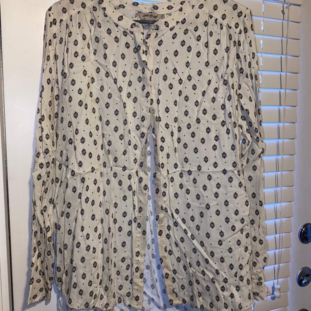 long sleeve button top